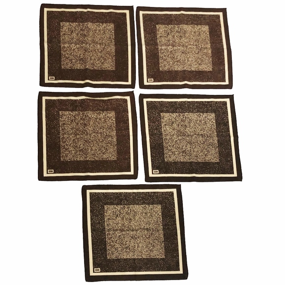 Vintage Bill Blass Cotton Twill Dinner Napkins 5pc Set HTF Retro - Picture 2 of 5